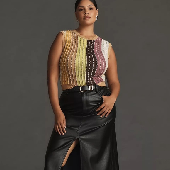 NWT Anthropologie Crewneck Knit Vest Top Medium - Picture 3 of 6